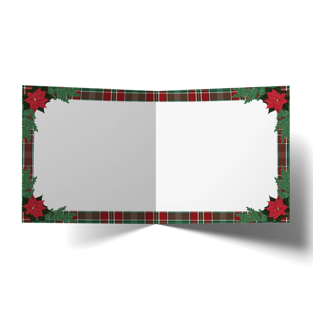 Greeting Card Tartan Poinsettia