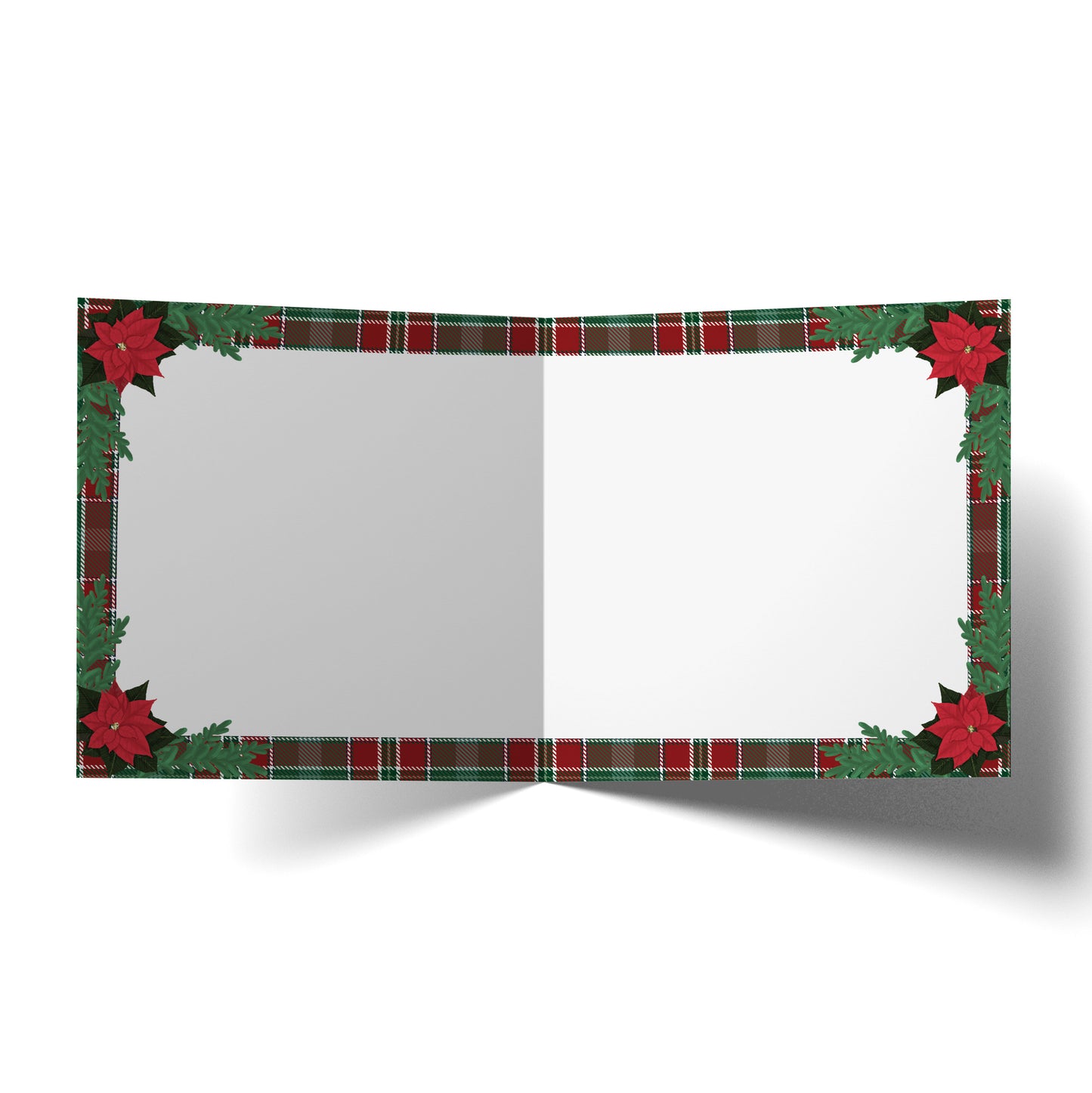 Greeting Card Tartan Poinsettia