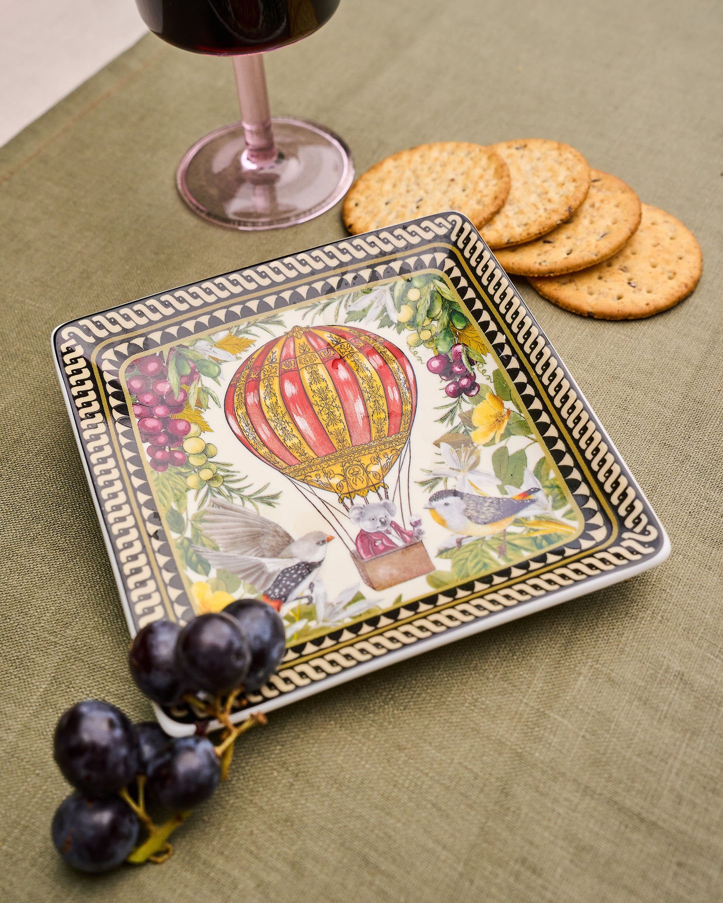 Square Trinket Tray Vineyard Visions Balloon