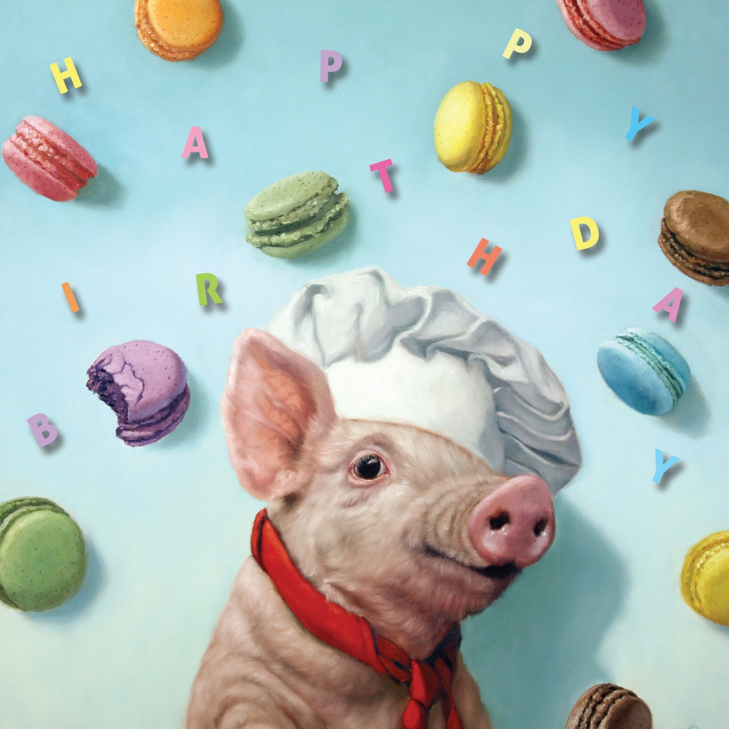 Greeting Card Macaron Pig