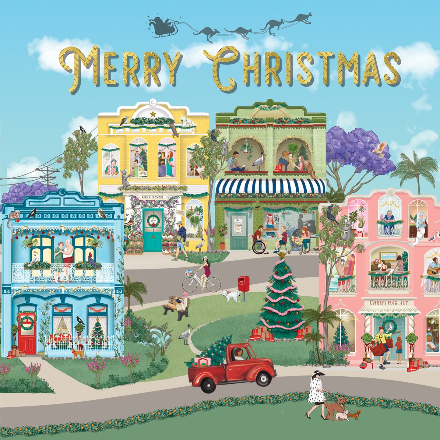 Greeting Card Neighbours On Christmas