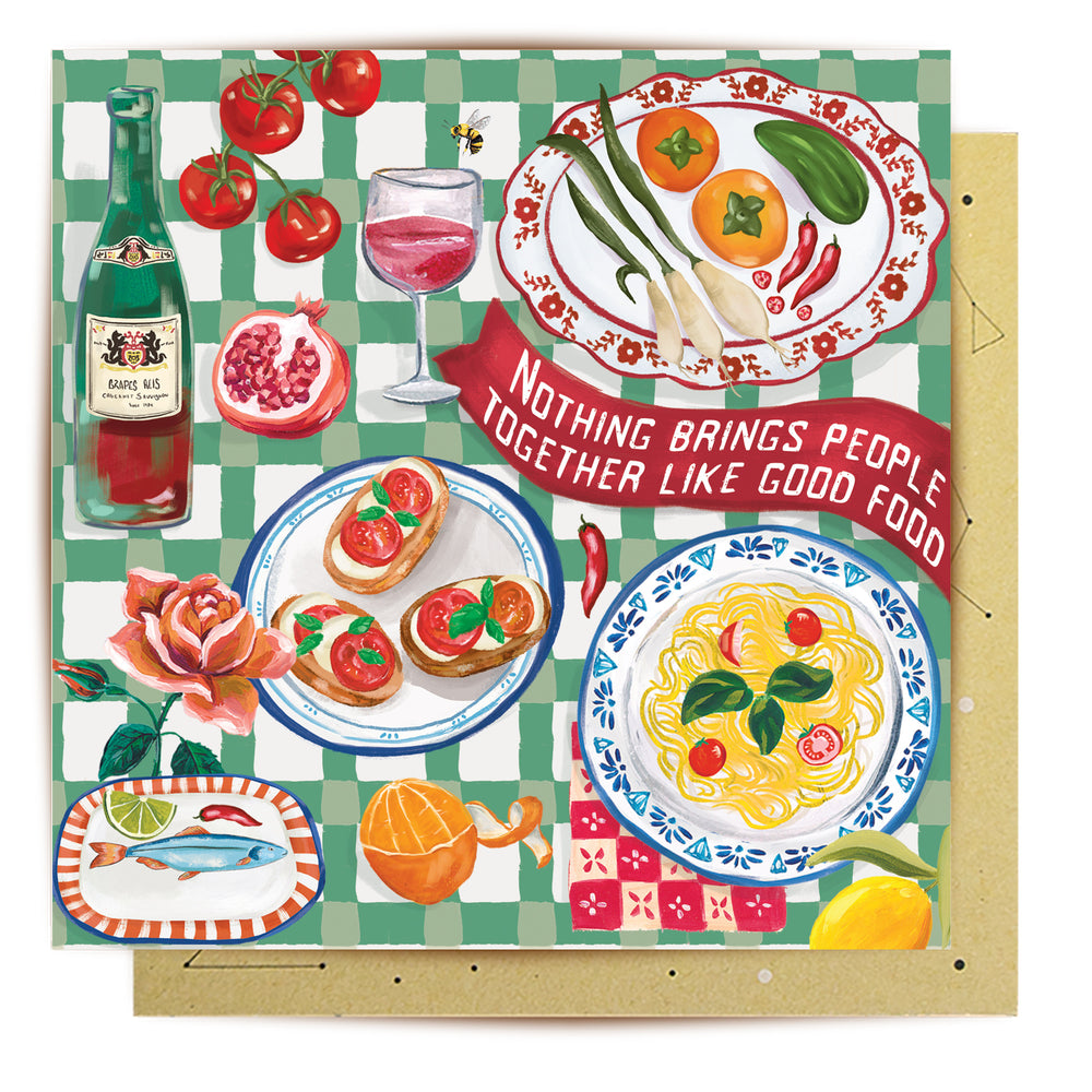 Greeting Card Italian Table