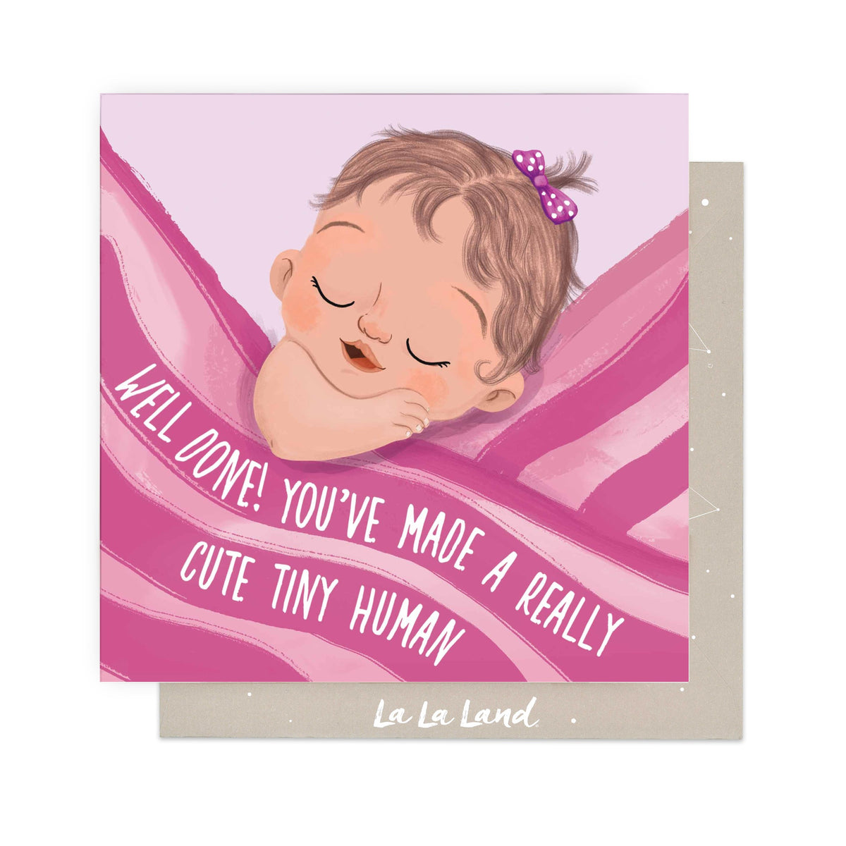 Greeting Card Cute Little Human Girl
