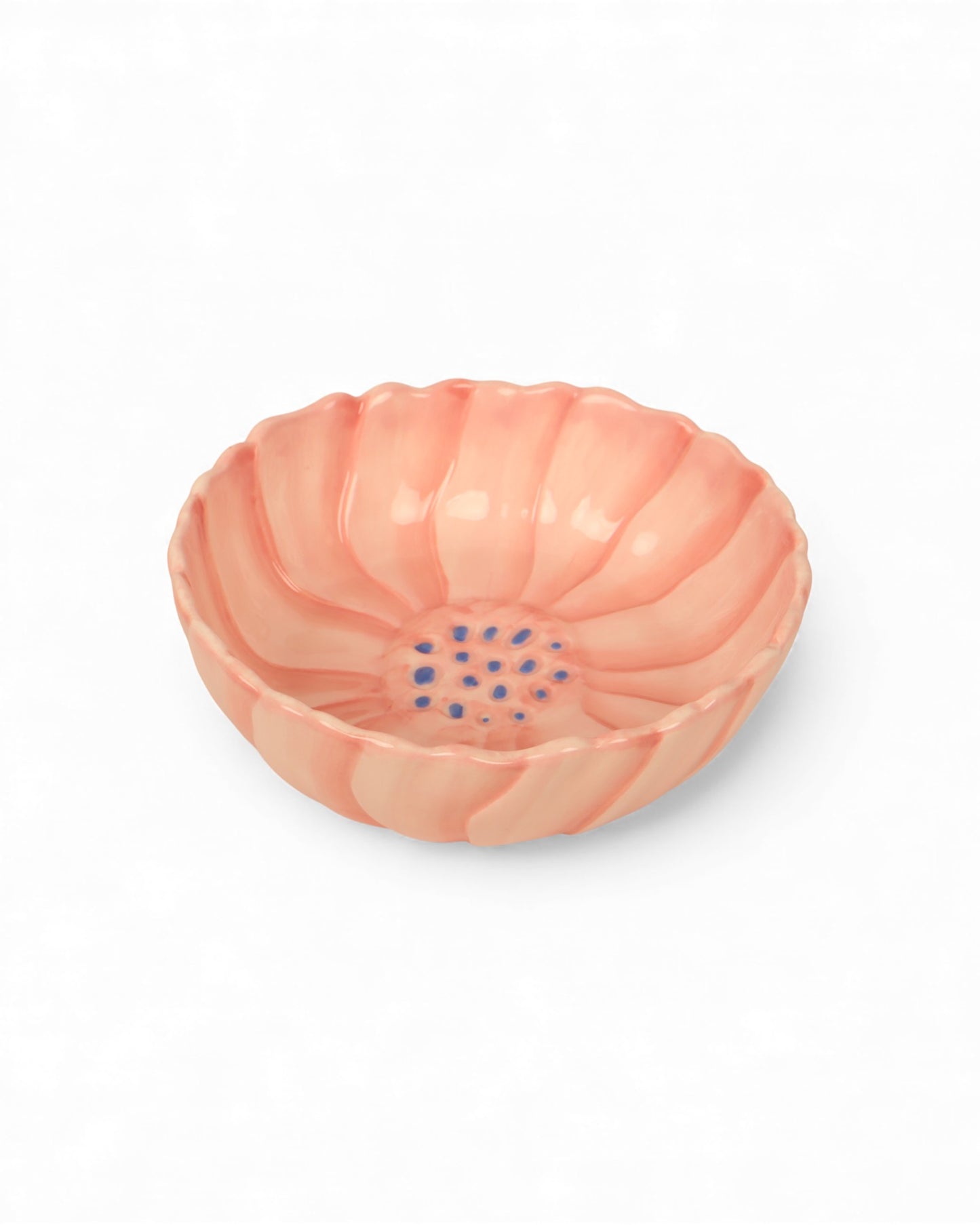 Blush Stoneware Flower Bowl