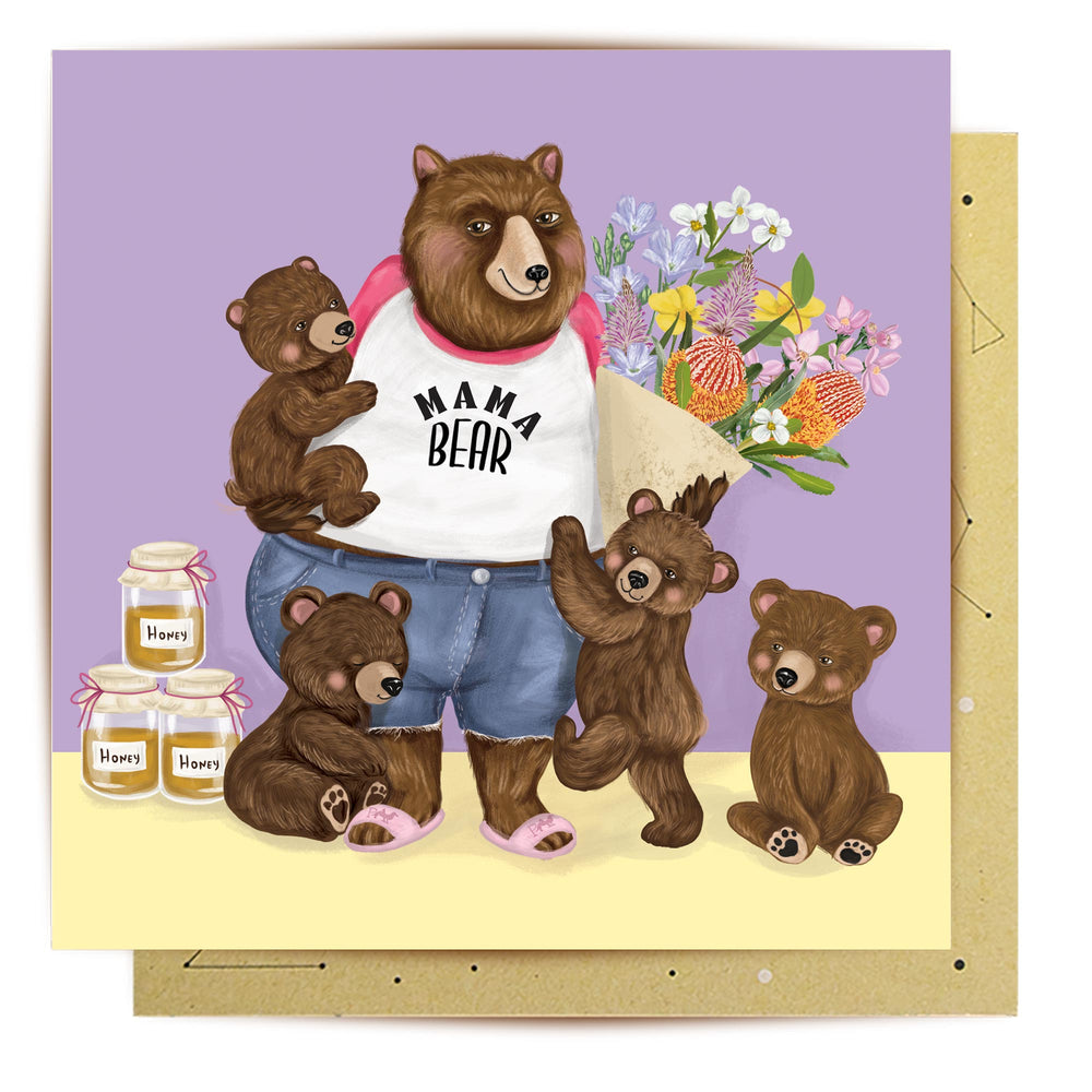 
                      
                        Greeting Card Mama Bear And Kids
                      
                    