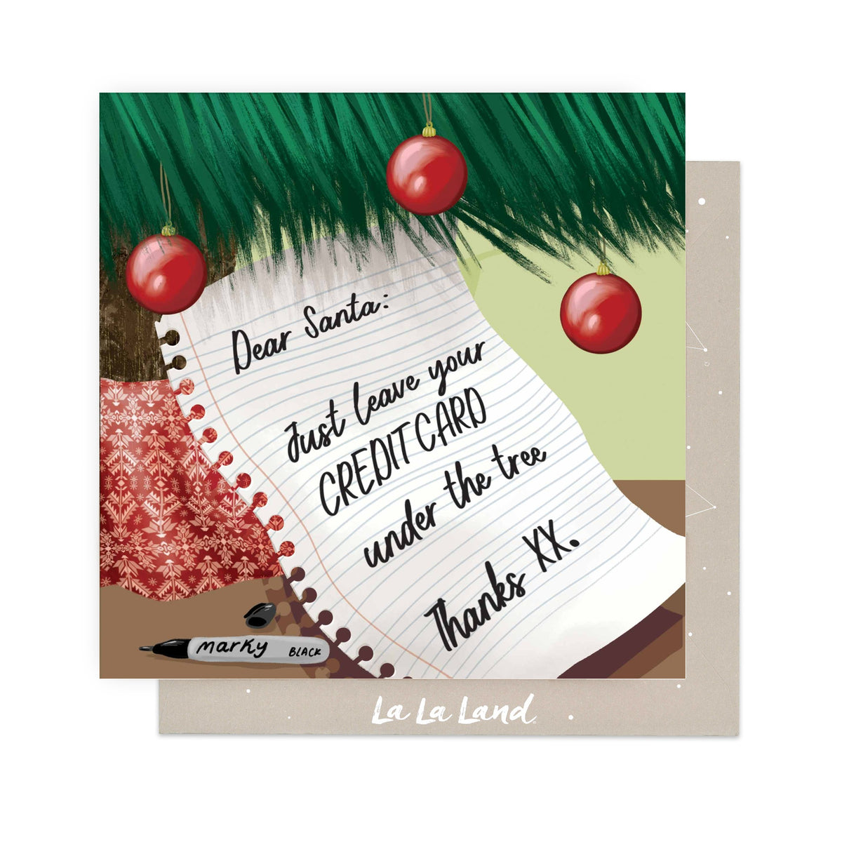 Greeting Card Santa's List