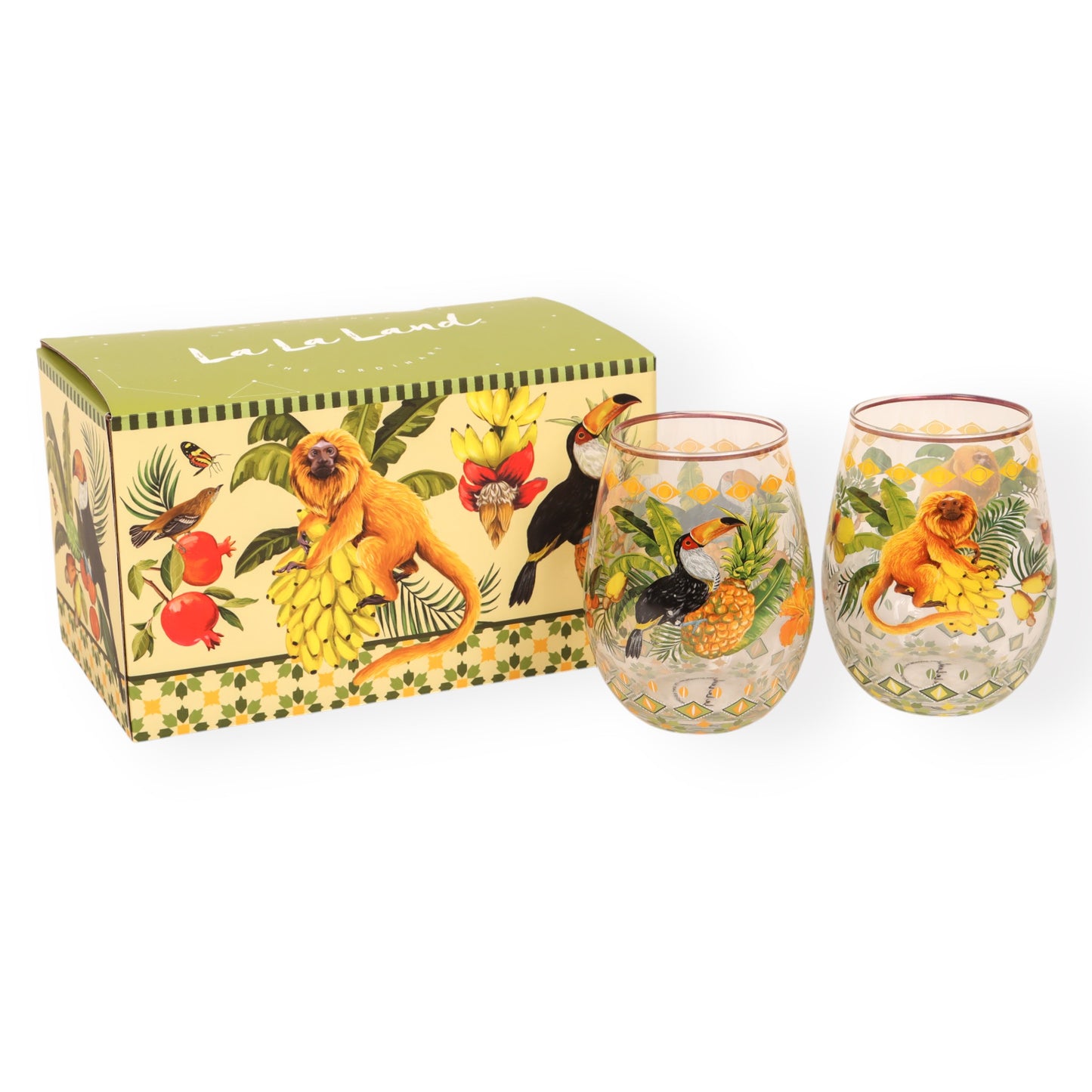 Glass Tumbler Large Set Brazilian Summer (Set of 2)