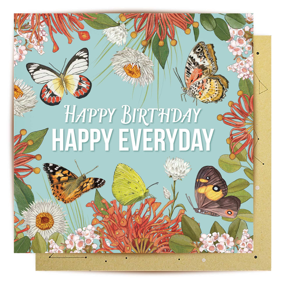 Greeting Card Botanical Blooms Birthday