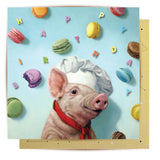Greeting Card Macaron Pig