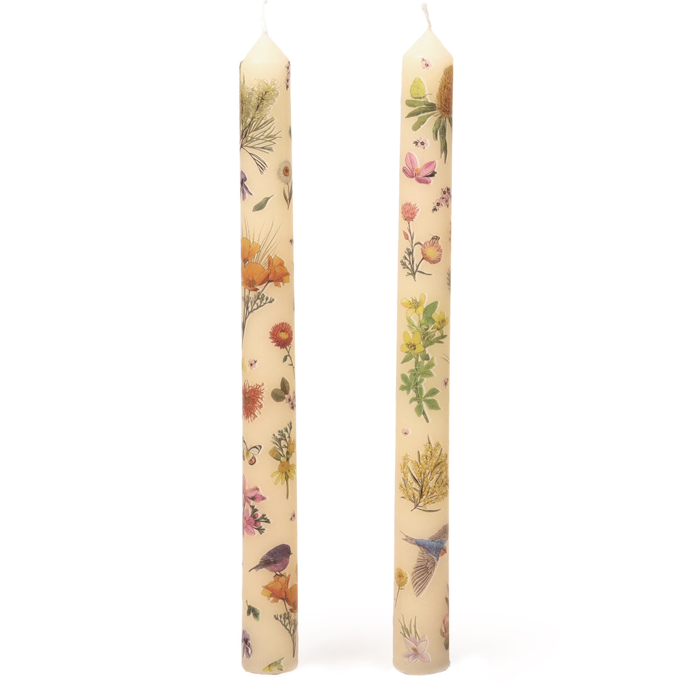 Tapered Candle Set Botanical Blooms