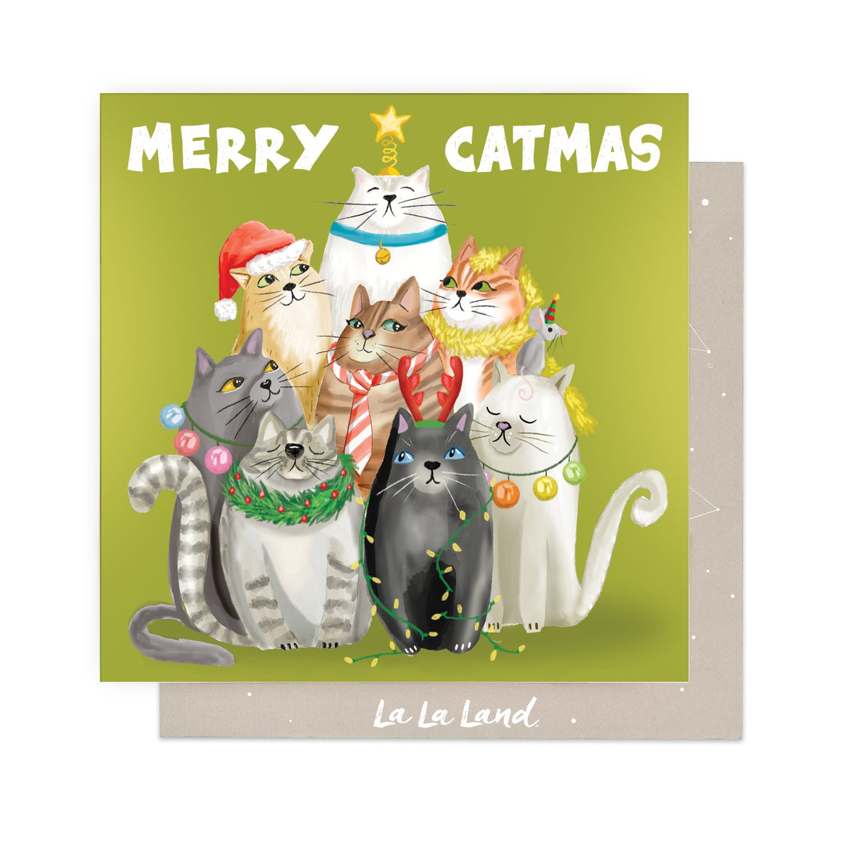 Greeting Card Merry Catmas Cutie