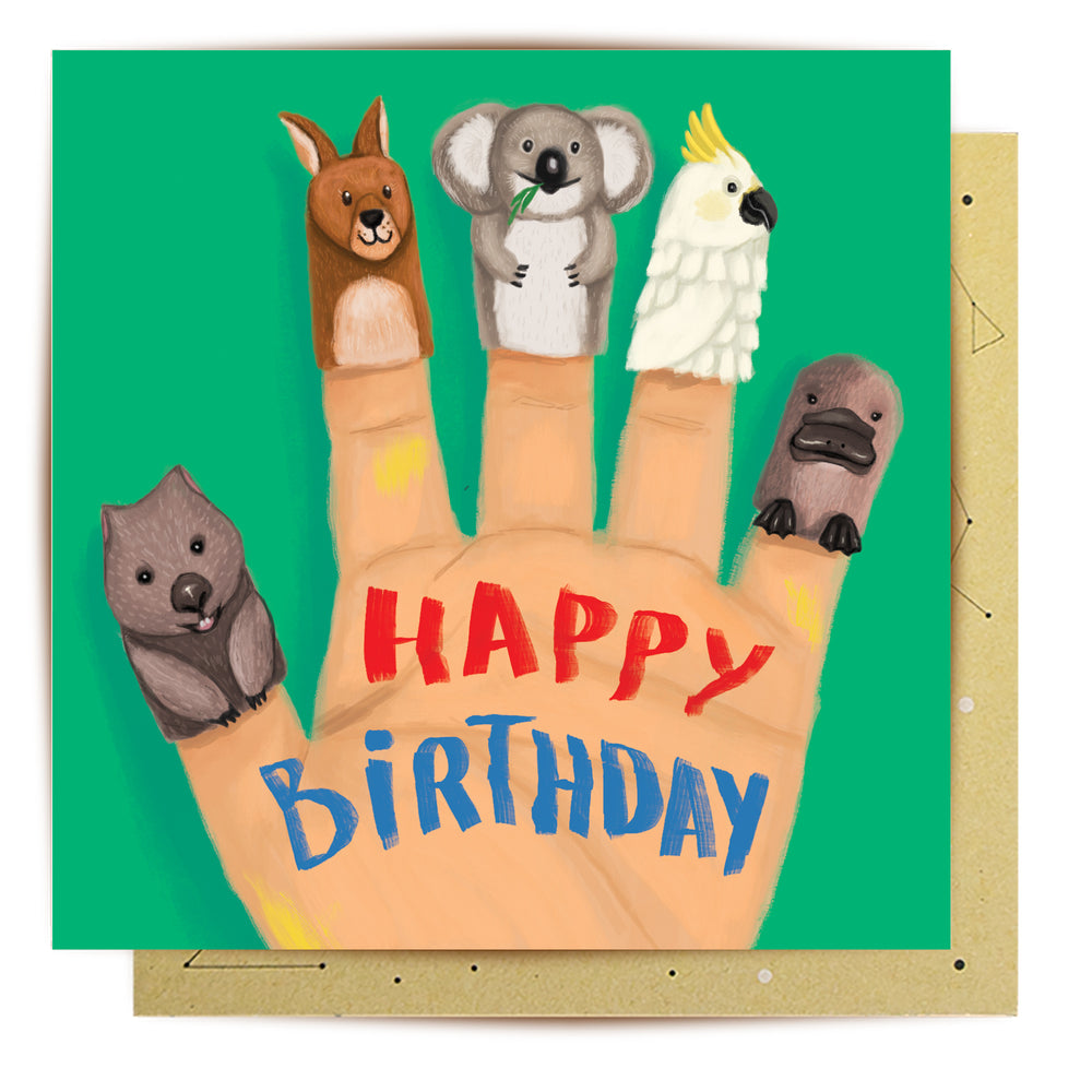 
                      
                        Greeting Card Aussie Puppets
                      
                    