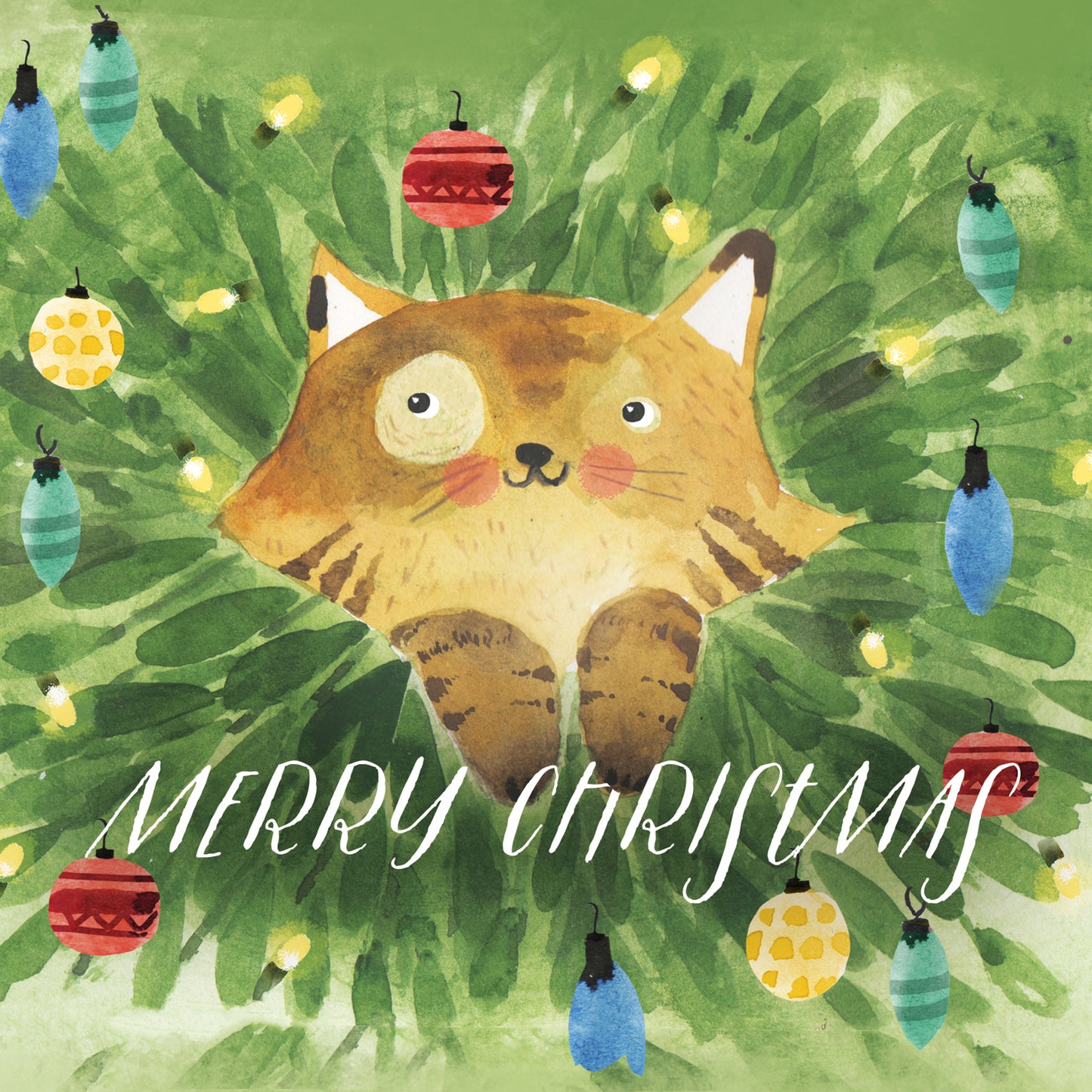 Greeting Card Merry Christmas Cat