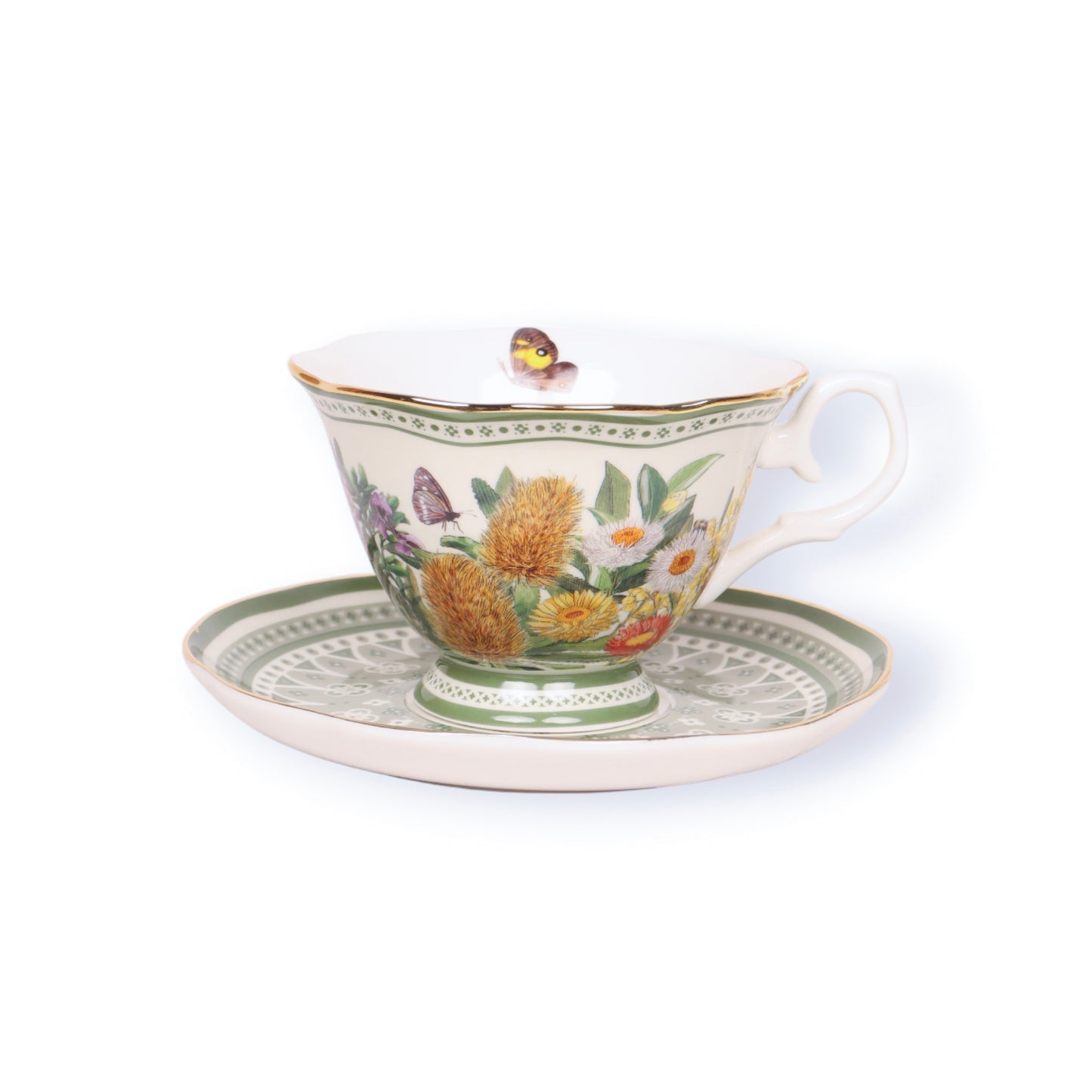 Tea Cup & Saucer Botanical Blooms