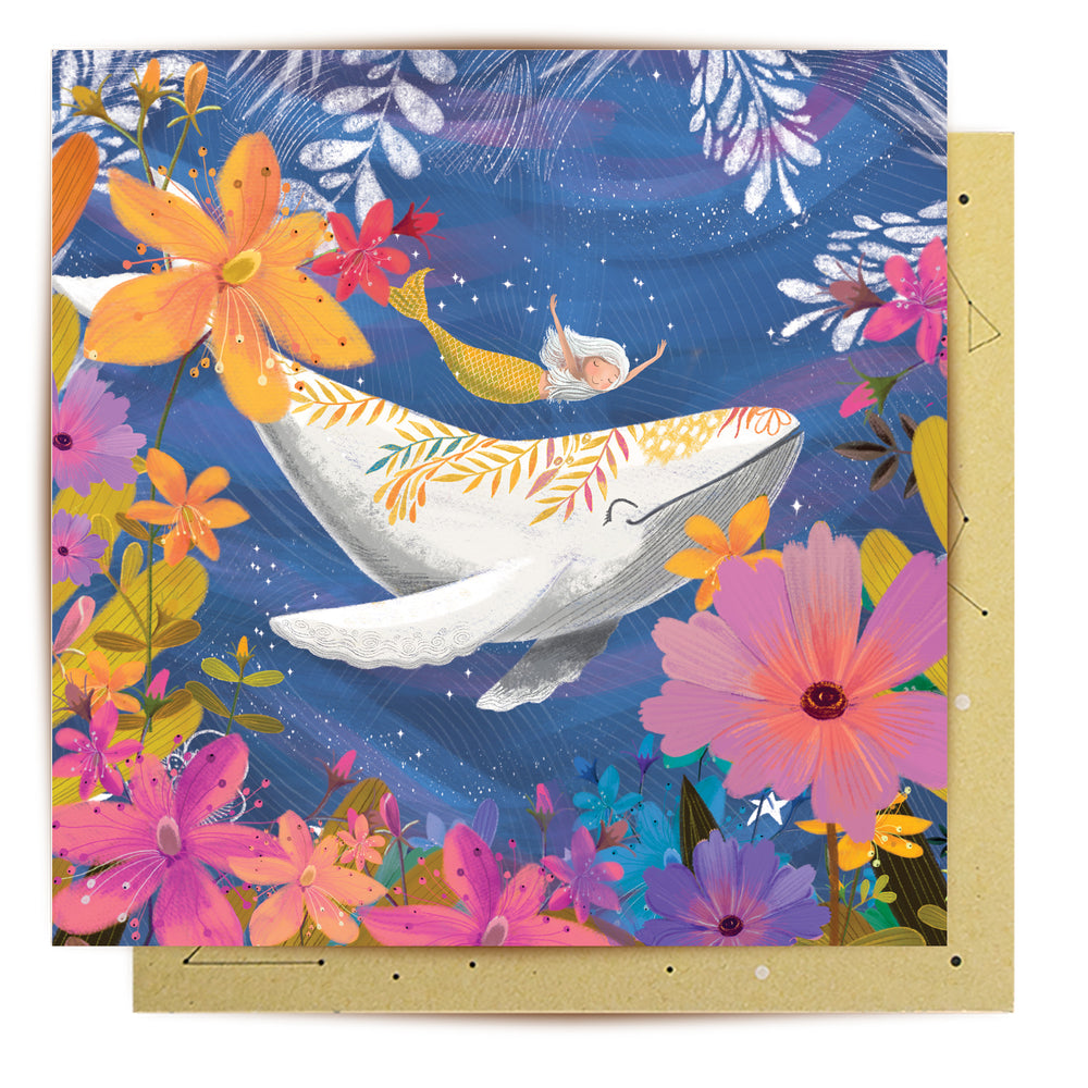 Greeting Card Mermaid Whale