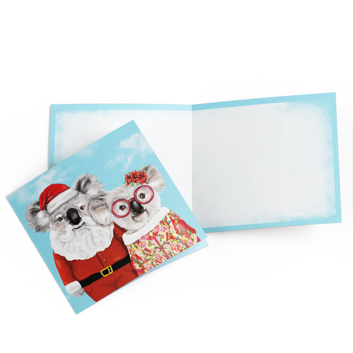 Greeting Card   Mr & Mrs Claus Koalas