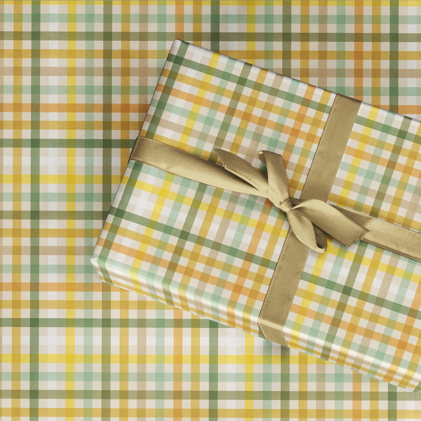 Flat Wrapping Paper Golden Hour Checked