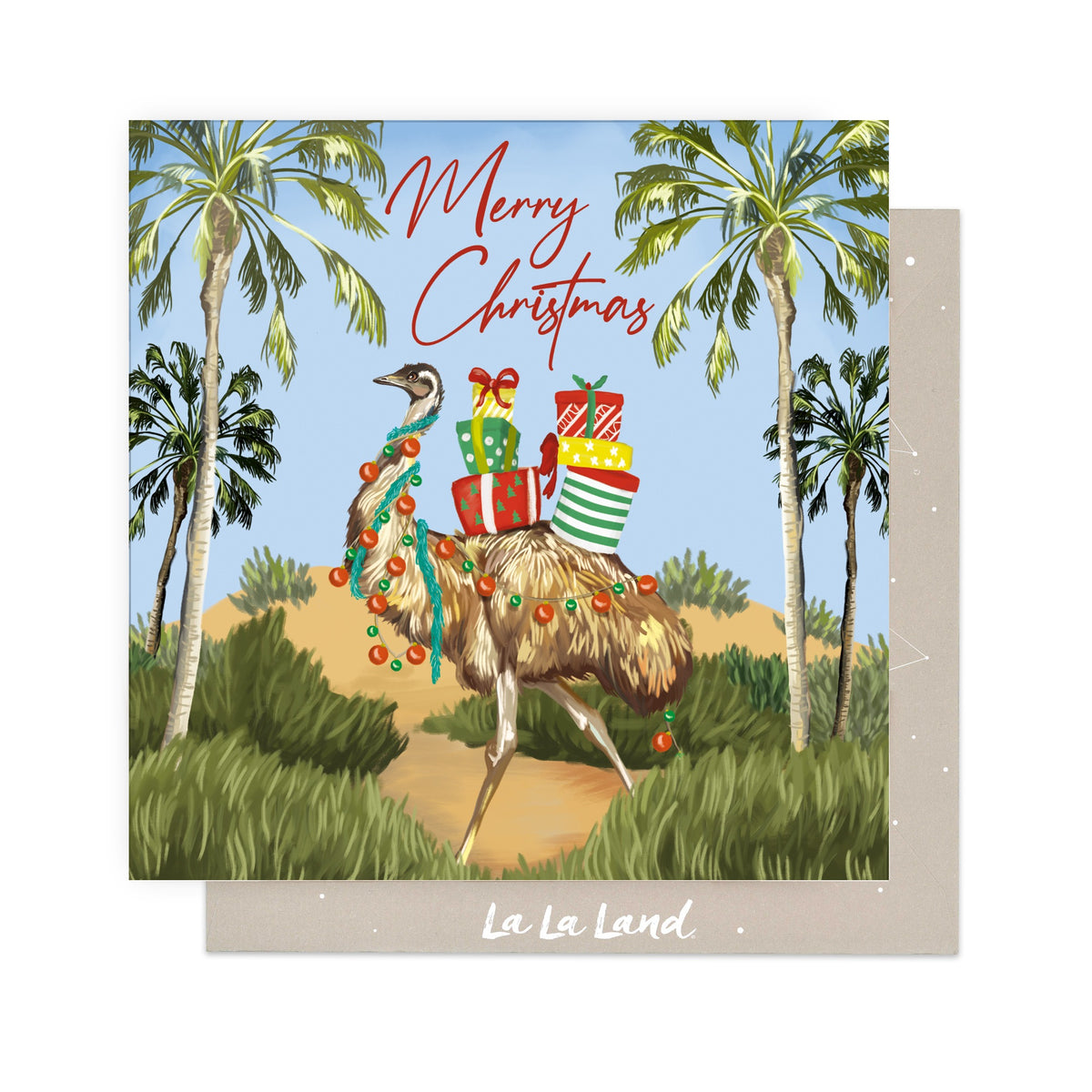 Greeting Card Outback Christmas Emu