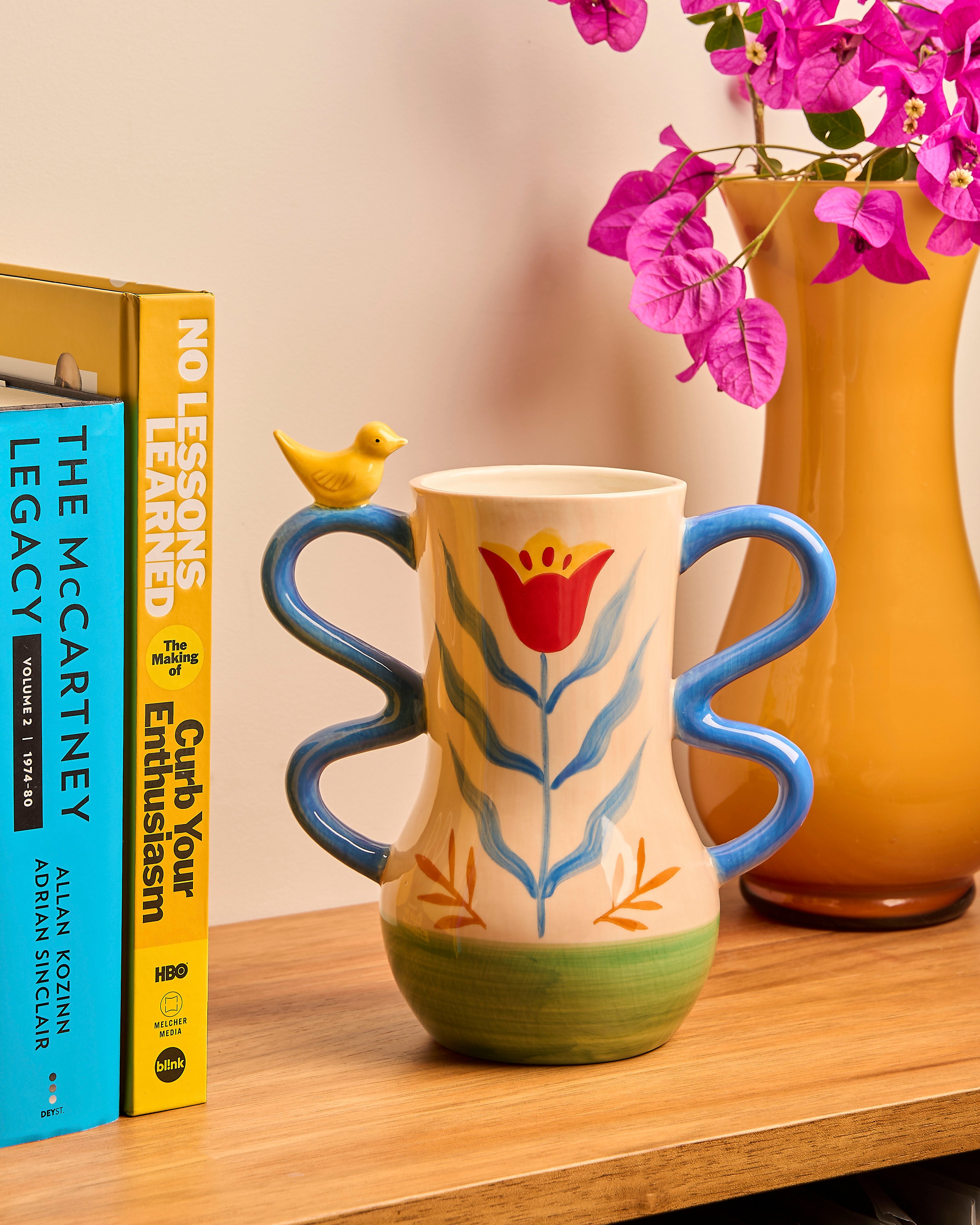 Retro Folk Stoneware Hand Painted Vase – La La Land