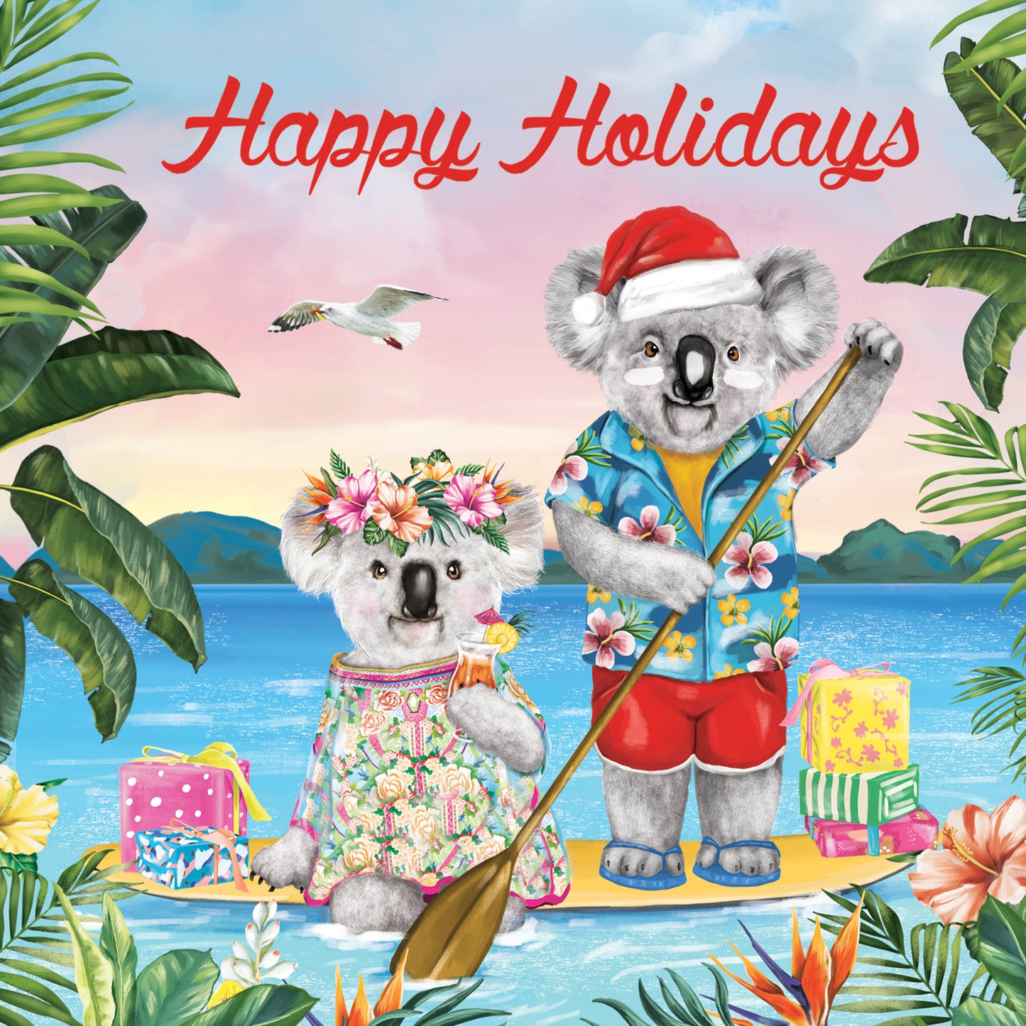 Greeting Card Sunshine Lovers Paddle Board