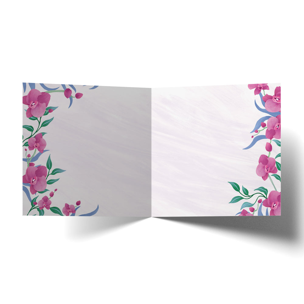 Greeting Card Daisy Orchid Birthday