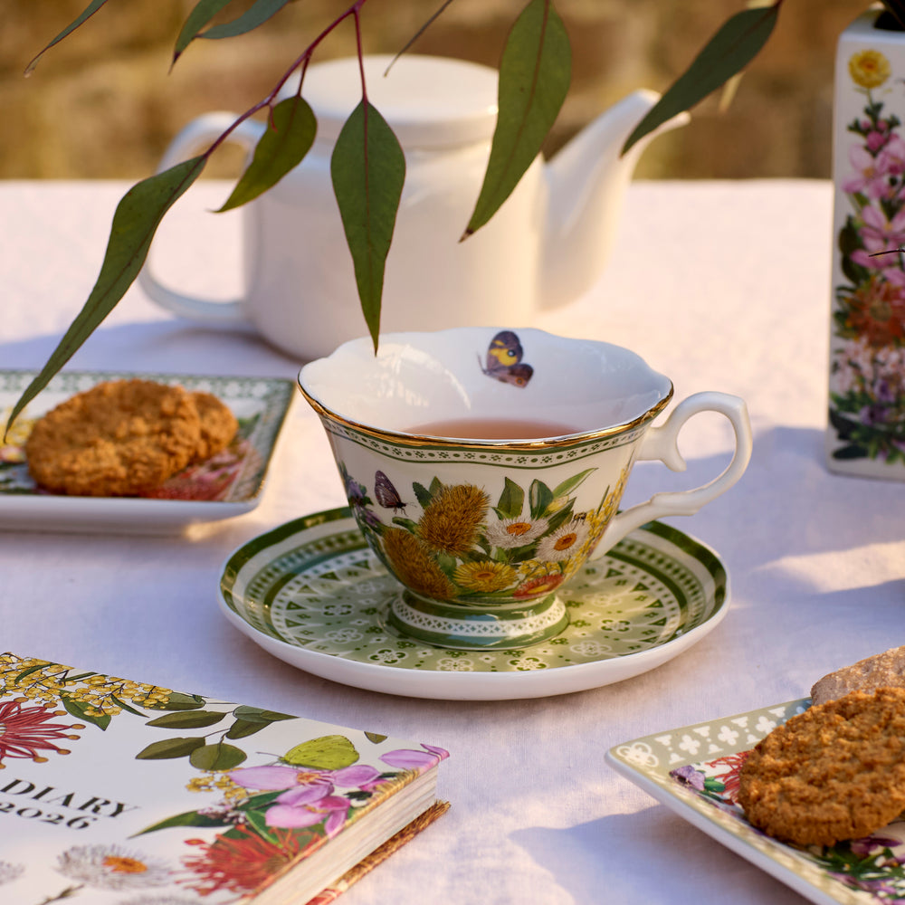 Tea Cup & Saucer Botanical Blooms