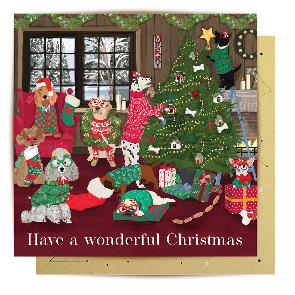 Greeting Card Family In Christmas