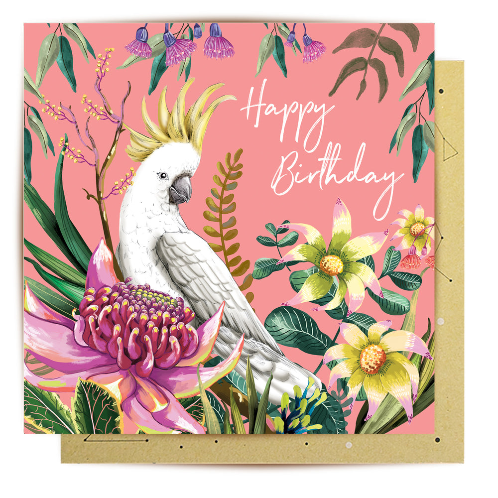 Greeting Card Cockatoo Paradiso