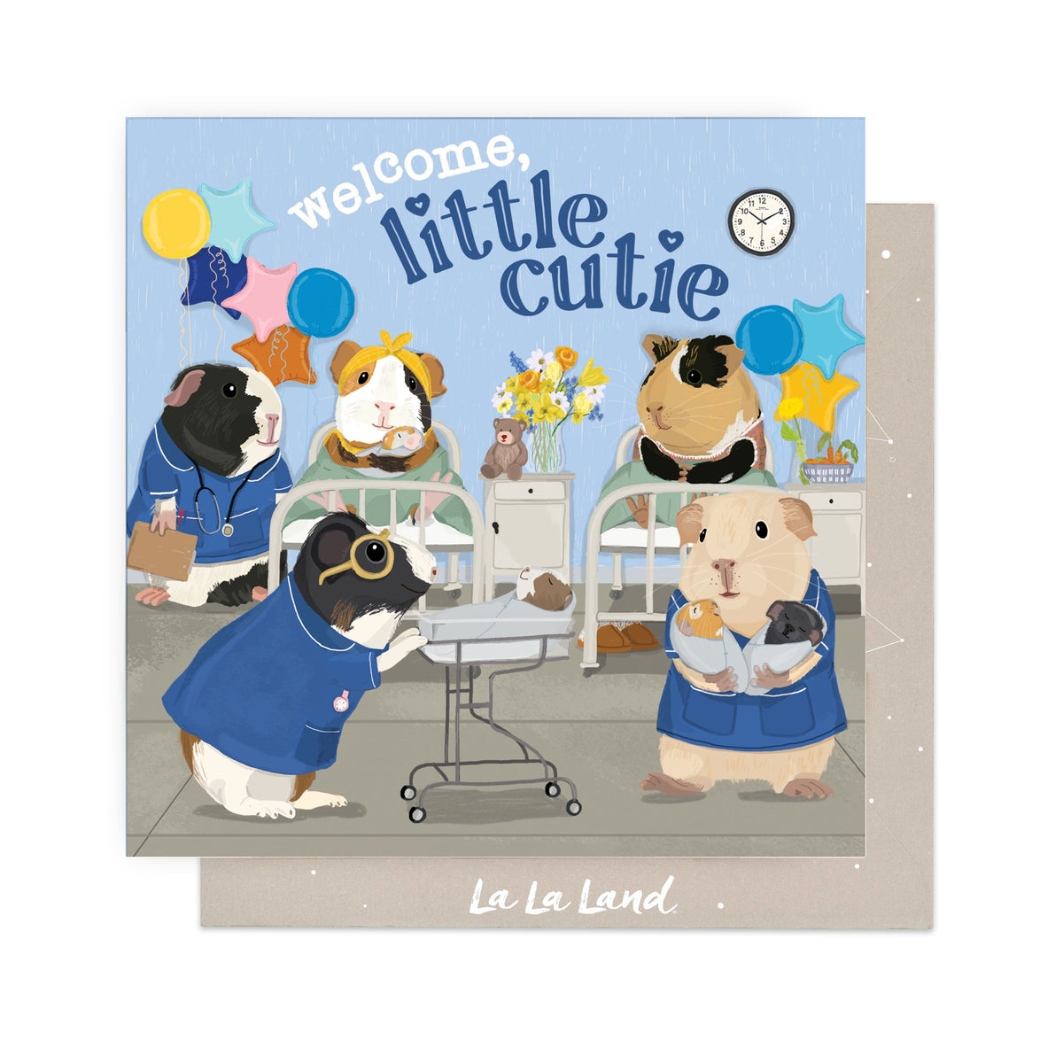 Greeting Card Guinea Pig Babies