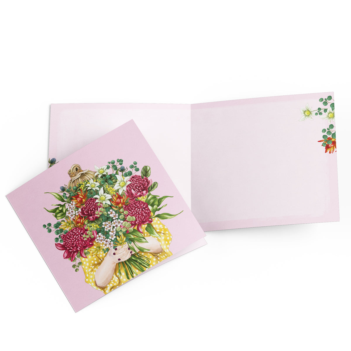 Greeting Card Girl Bouquet