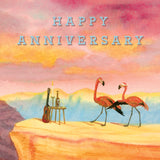 Greeting Card Flamingo Anniversary