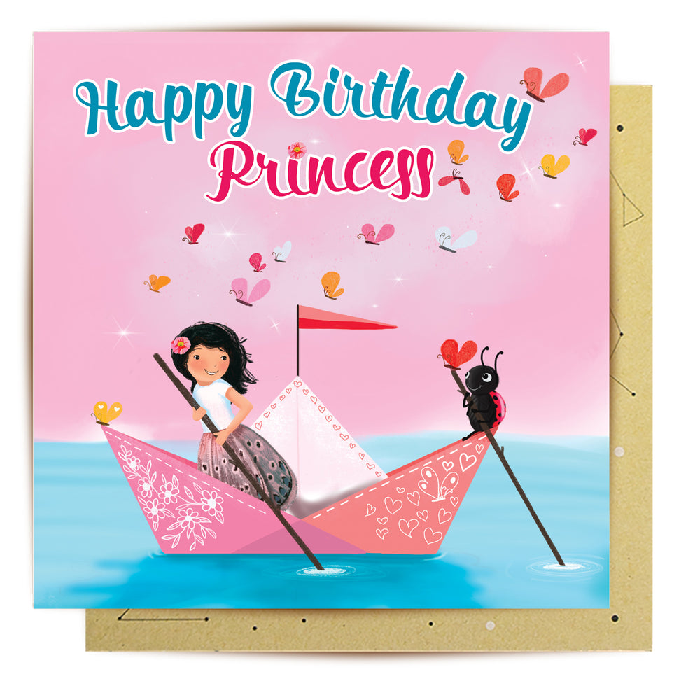 
                      
                        Greeting Card Paper Boat With Butterflies
                      
                    