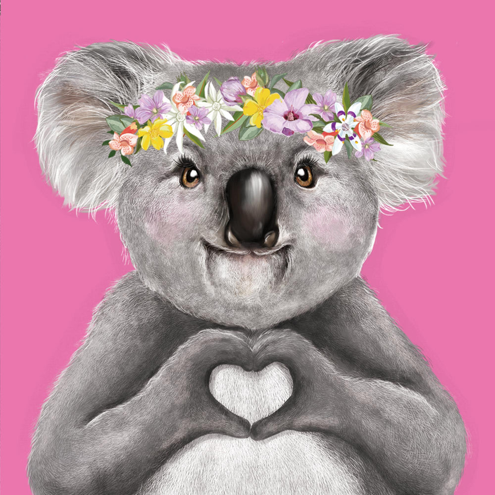 Mini Card Heart Koala Girl