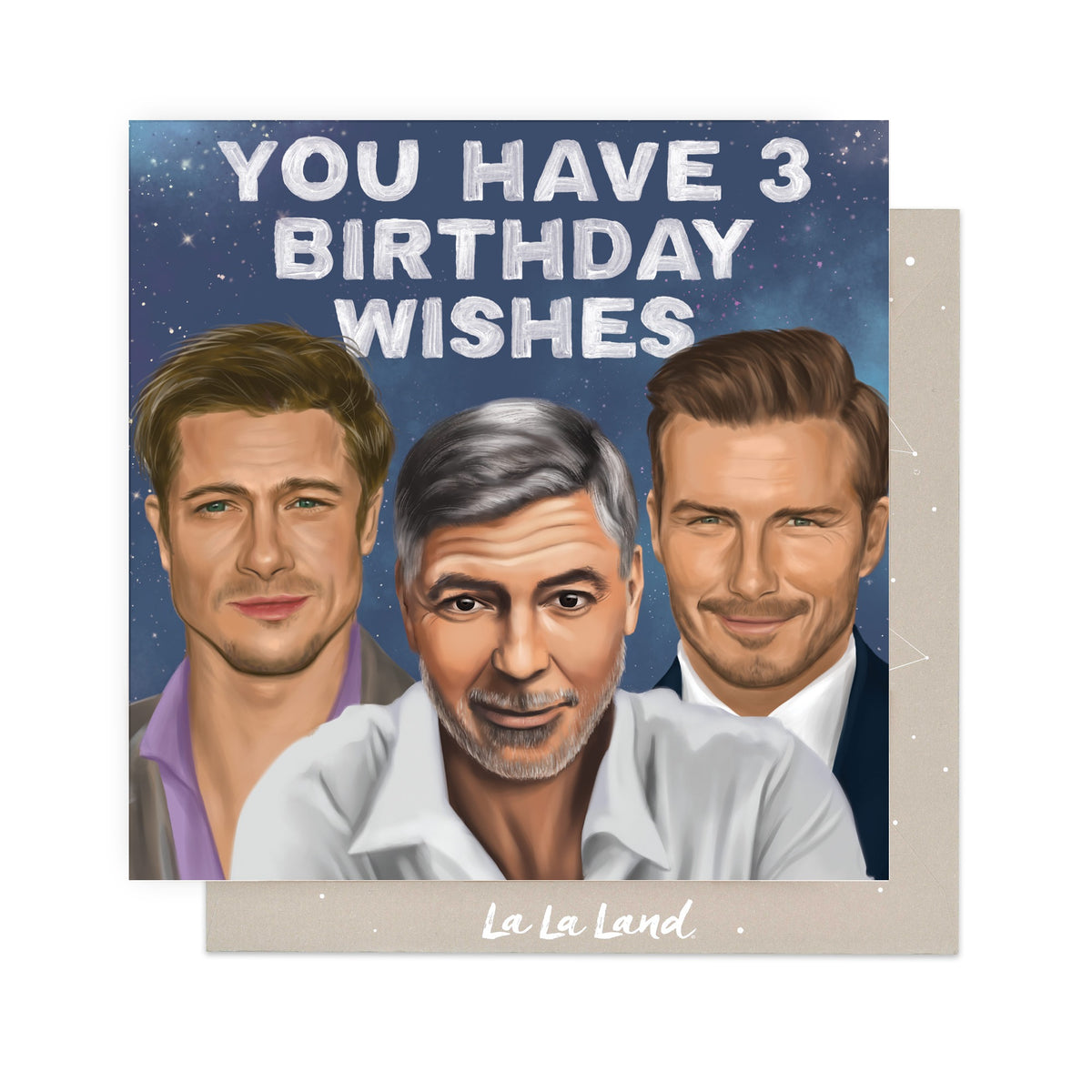 Greeting Card Three Birthday Wishes