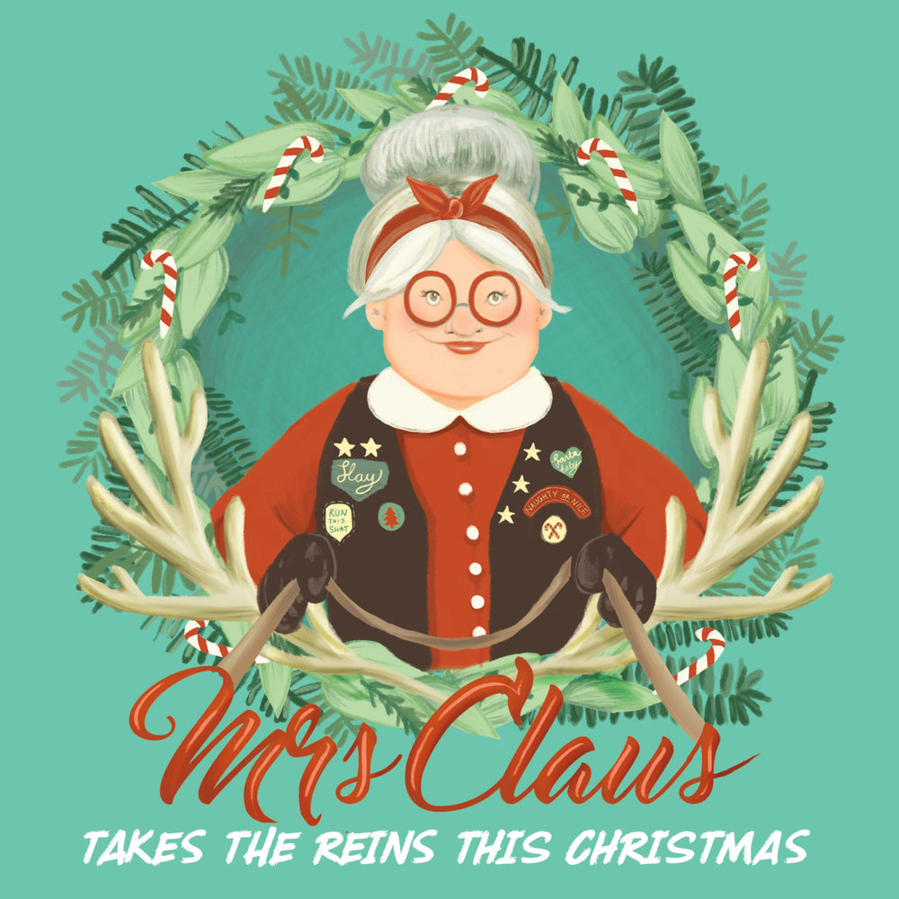 Greeting Card Mrs Claus Takes The Reins