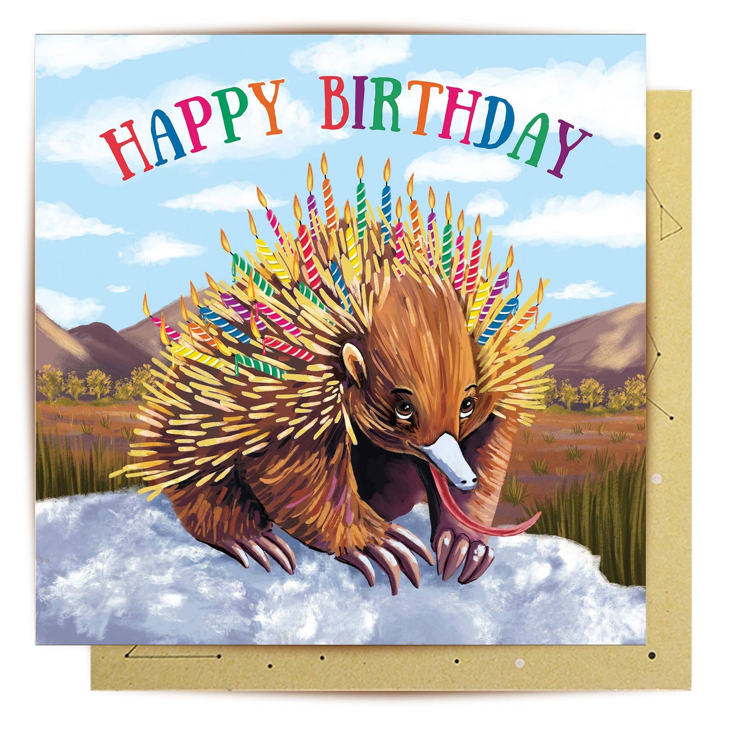 Greeting Card Echidna Candles