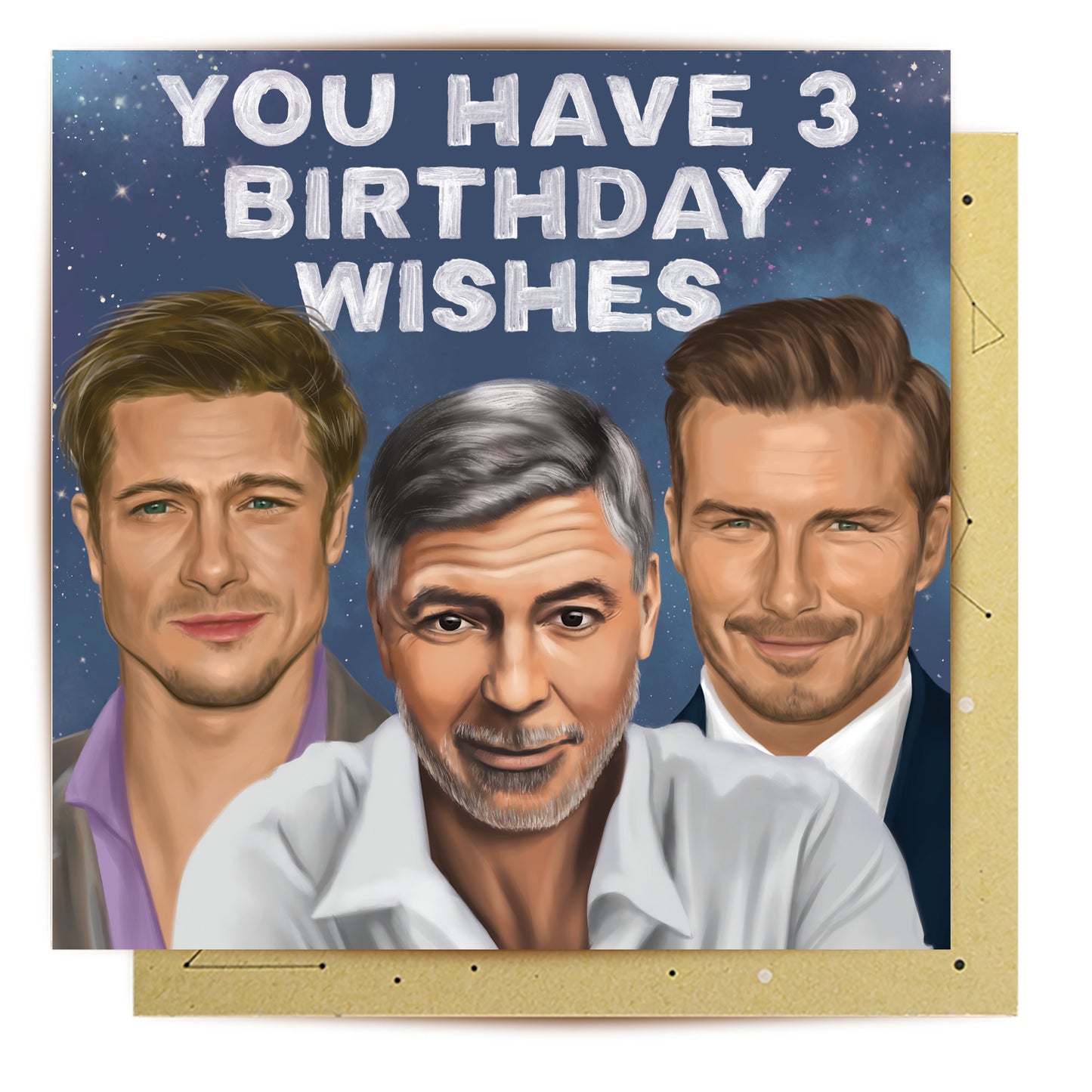 Greeting Card Three Birthday Wishes