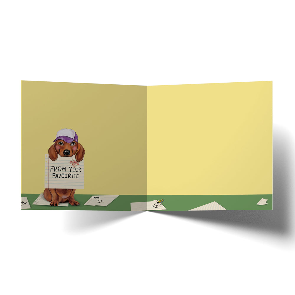 Greeting Card Favourite Child Dachshund