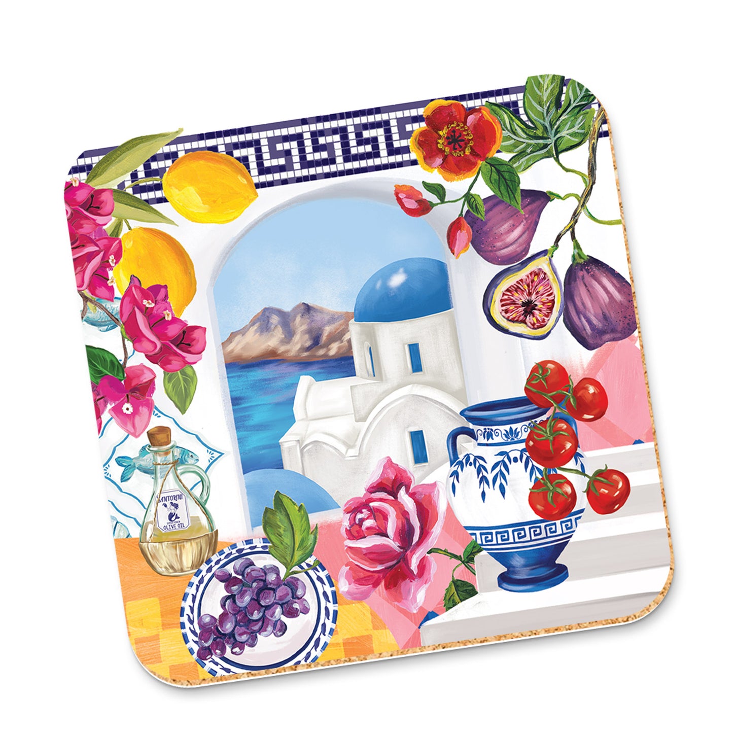Corky Coaster Mediterranean Summer
