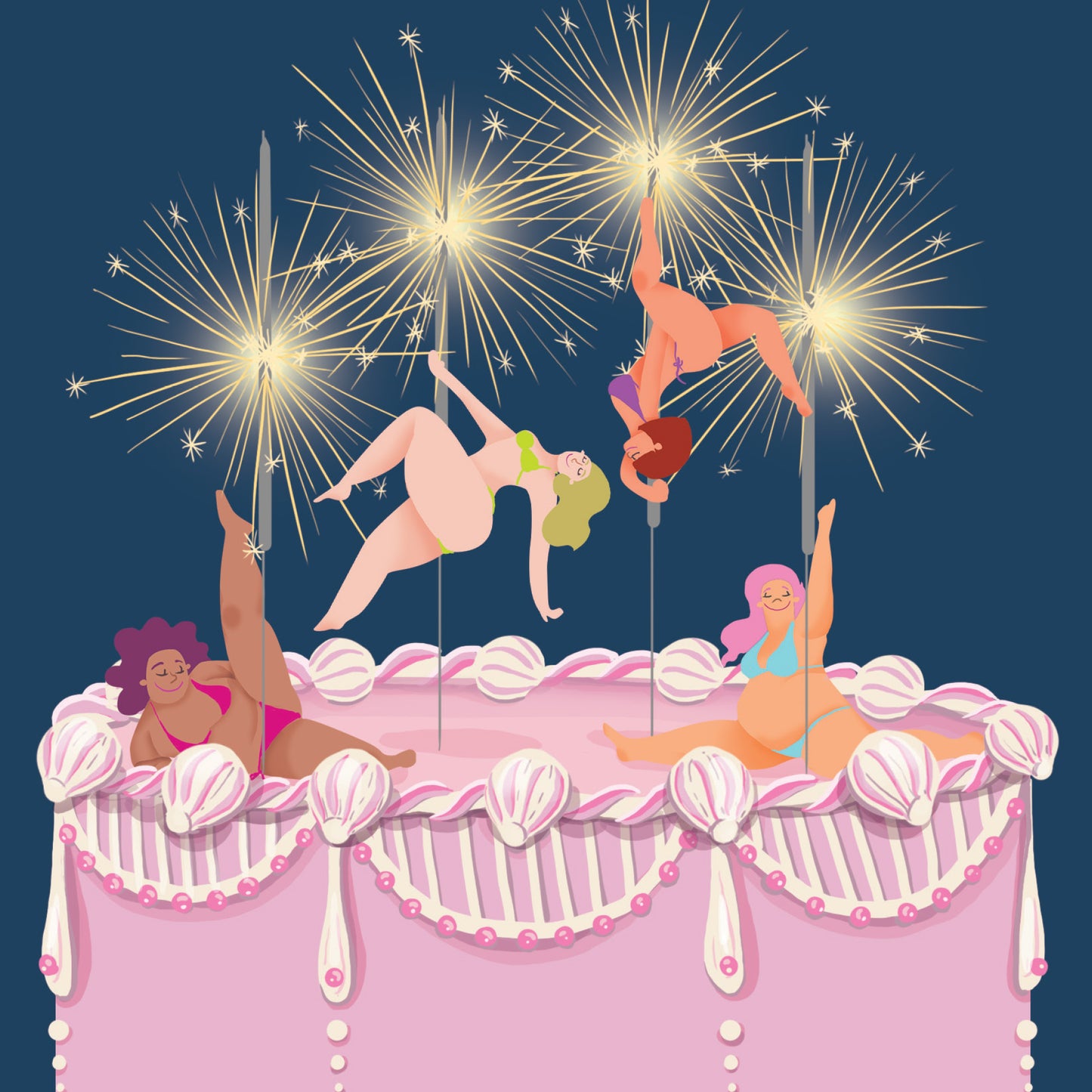 Greeting Card Pole Dancer Cake