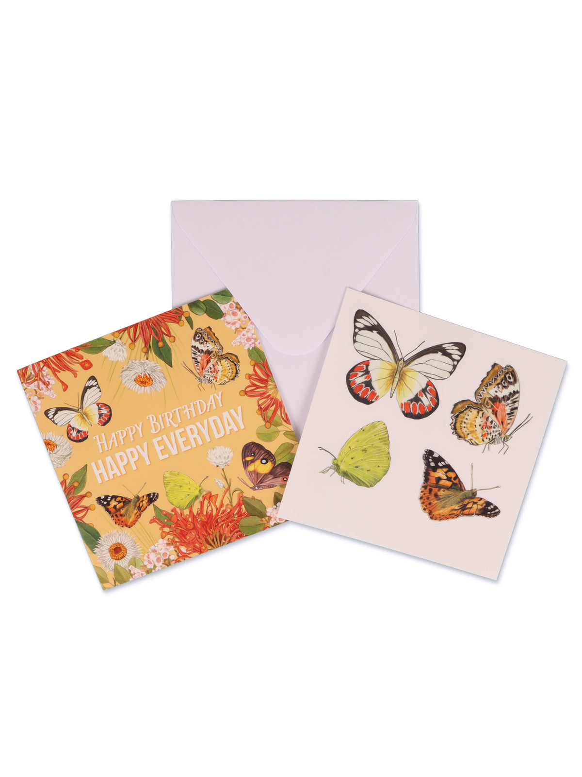 Sticker Card Botanical Butterflies