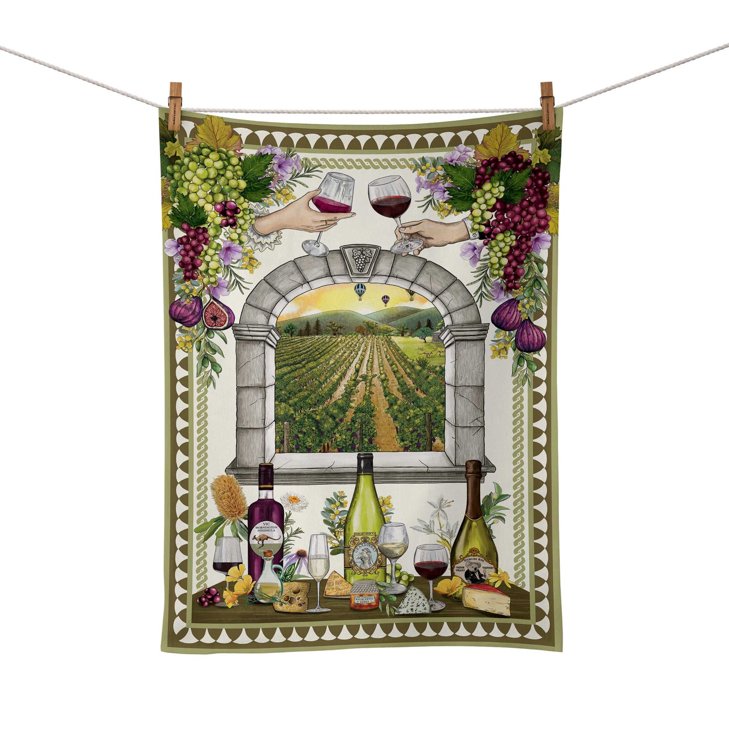 Tea Towel Vineyard Visions