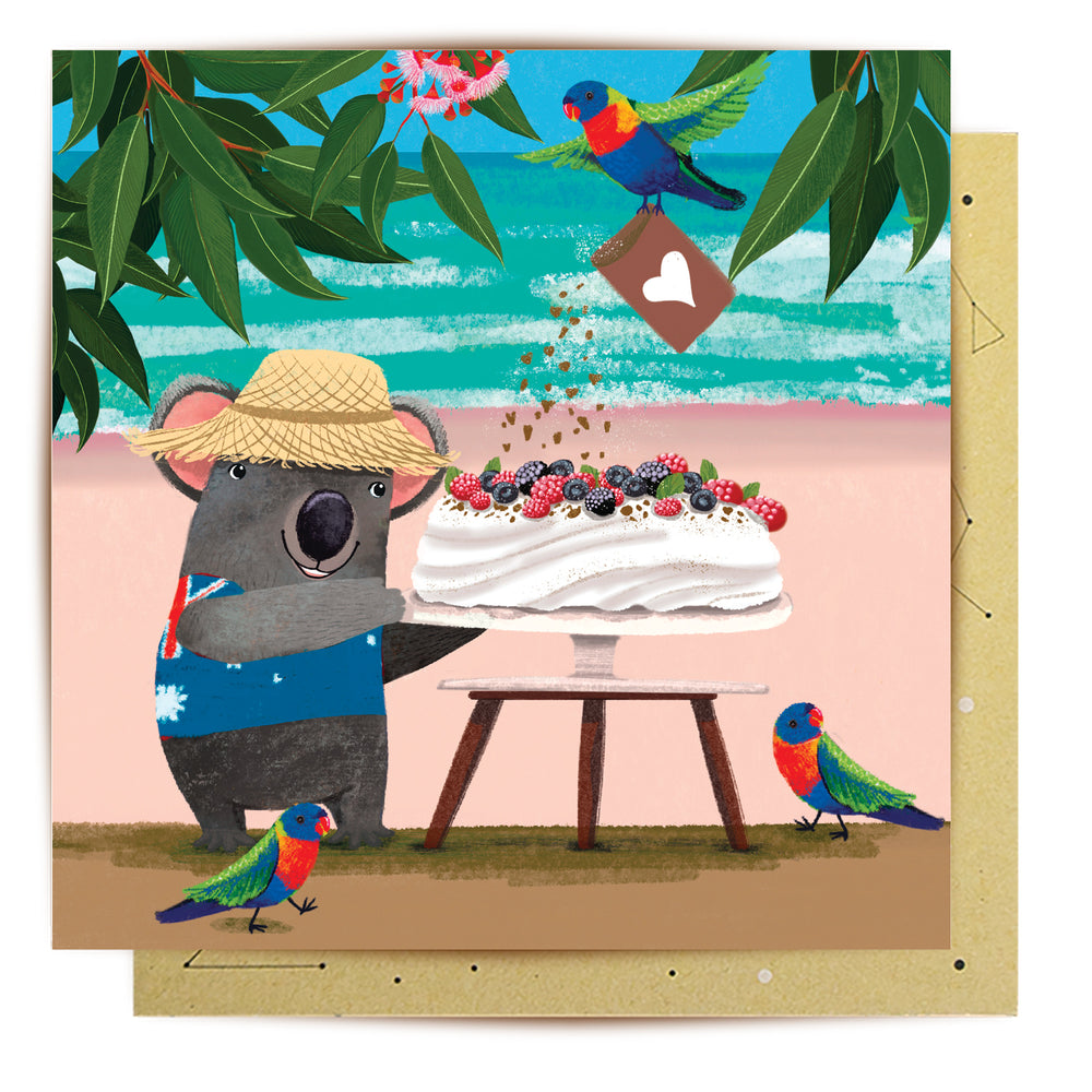 Greeting Card Beach Koala Pavlova