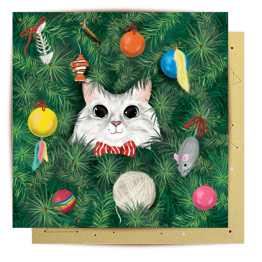 Greeting Card Cat Lovers Christmas