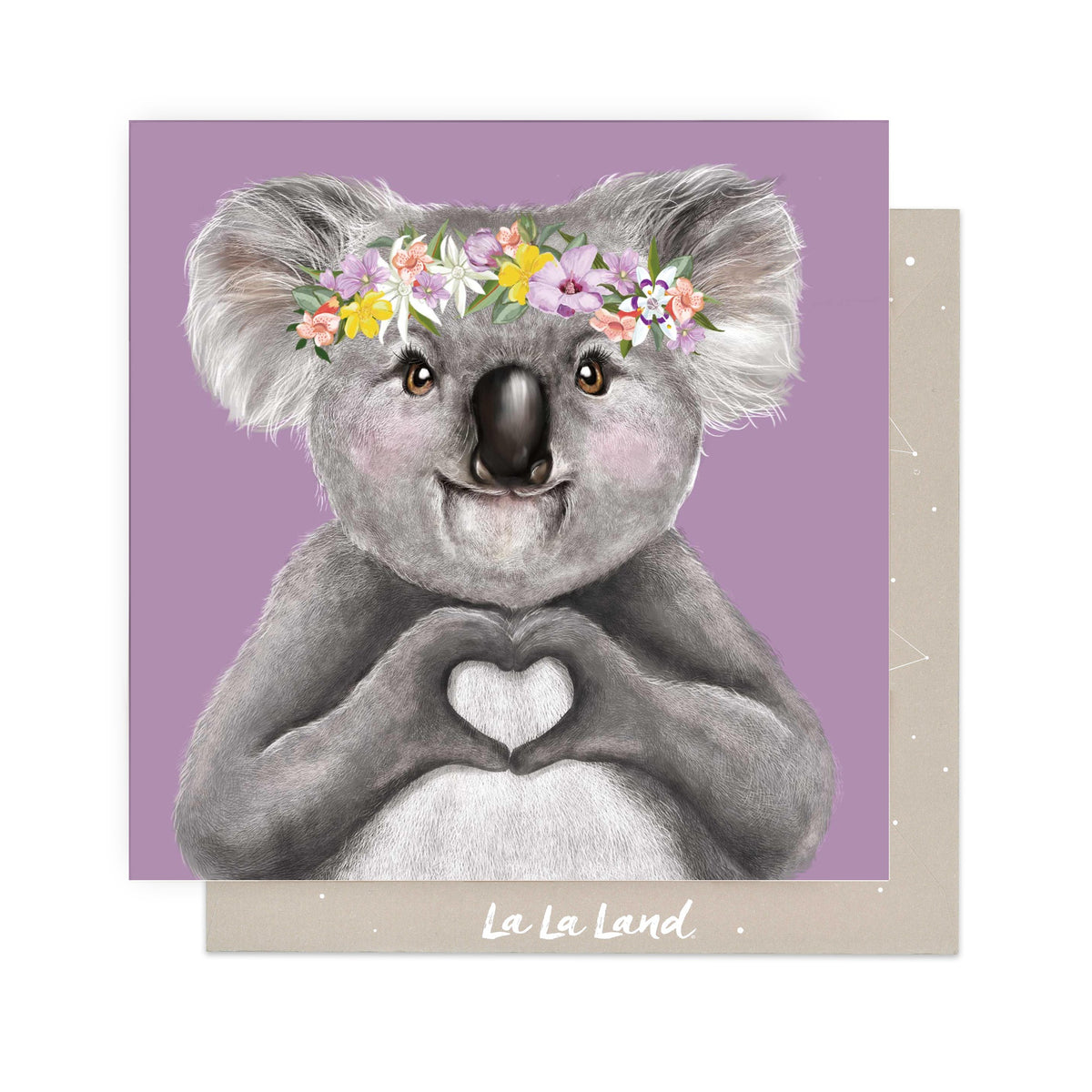 Greeting Card Heart Koala Girl