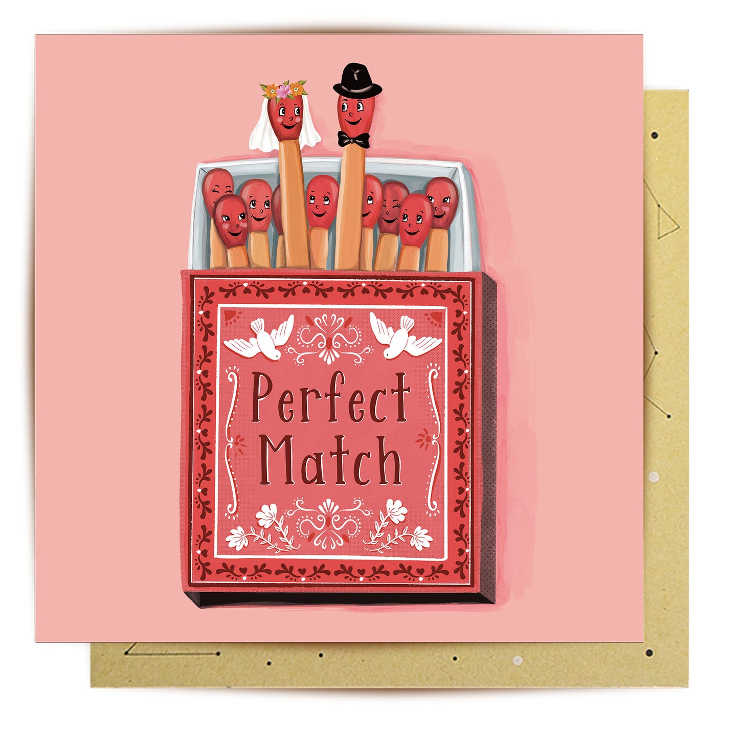 Greeting Card Perfect Match Wedding