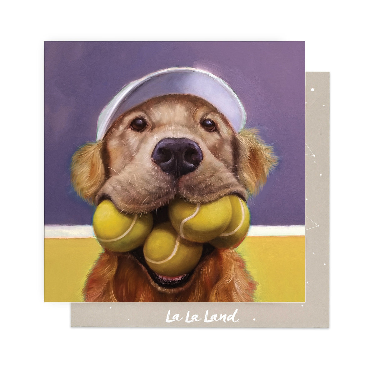 Greeting Card Labrador Tennis