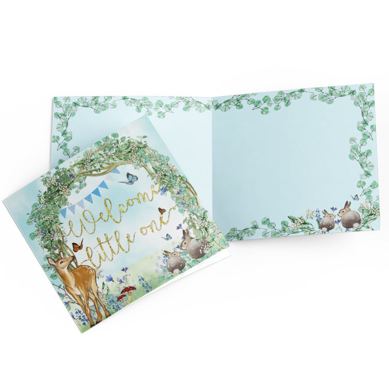 Greeting Card  Welcome Baby Blue