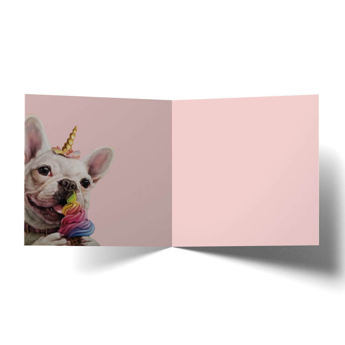 Greeting Card Rainbow French Bulldog