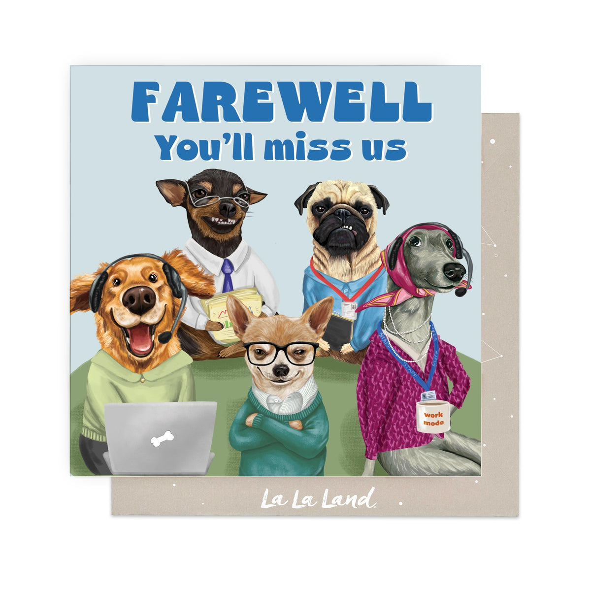 Greeting Card Dogs Leaving
